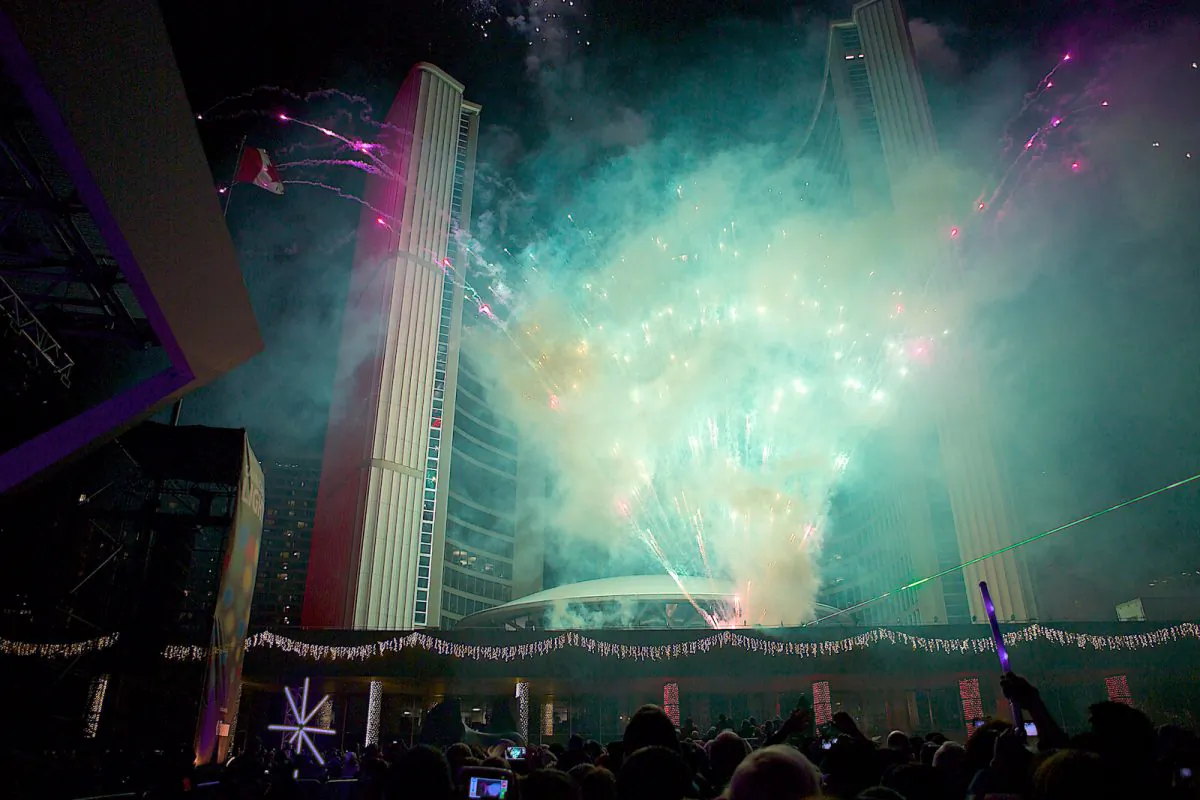 The Cavalcade Of Lights lighting up the night with lasers and fireworks. Always a crowd pleaser! (DQC Photo)