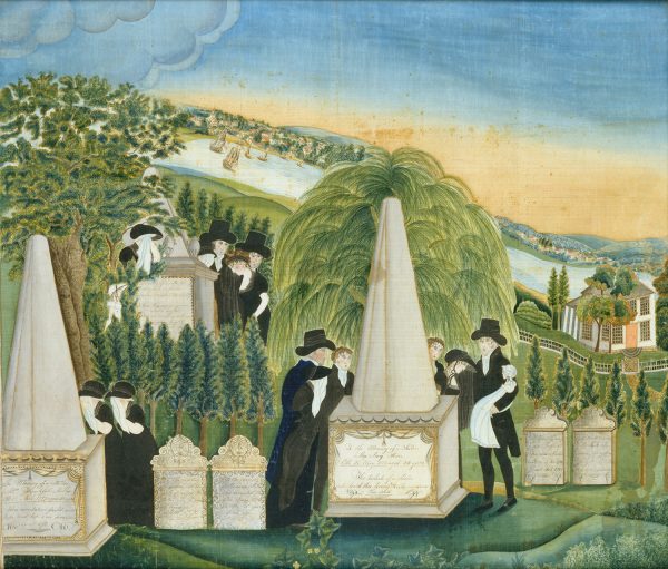 Memorial painting, ca. 1811, by Sally Miller (American, Litchfield, Conn.). (The Metropolitan Museum of Art)