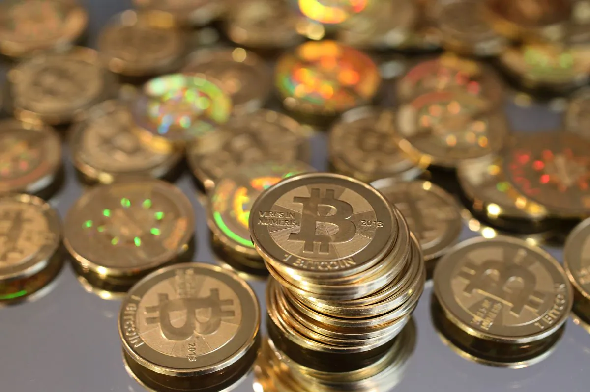 A pile of physical bitcoins (George Frey/Getty Images)