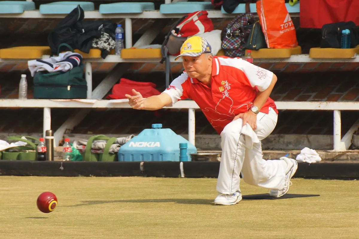 Hong Kong skipper Andy Chan maintained an intense focus during the Semi-final against Shanghai, but the opponent was too strong. Hong Kong lost the game and only finished fourth in the lawn bowls tournament at the 2013 National Bocce Elite Match. (Mike Worth)