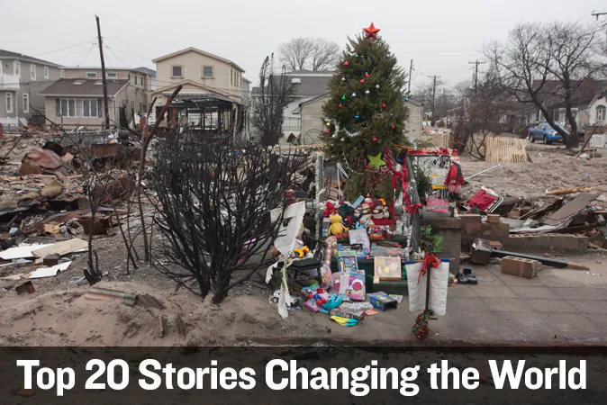 A holiday memorial in Breezy Point, Queens, after Superstorm Sandy, seen on Jan. 16, 2013. (Samira Bouaou/Epoch Times)

