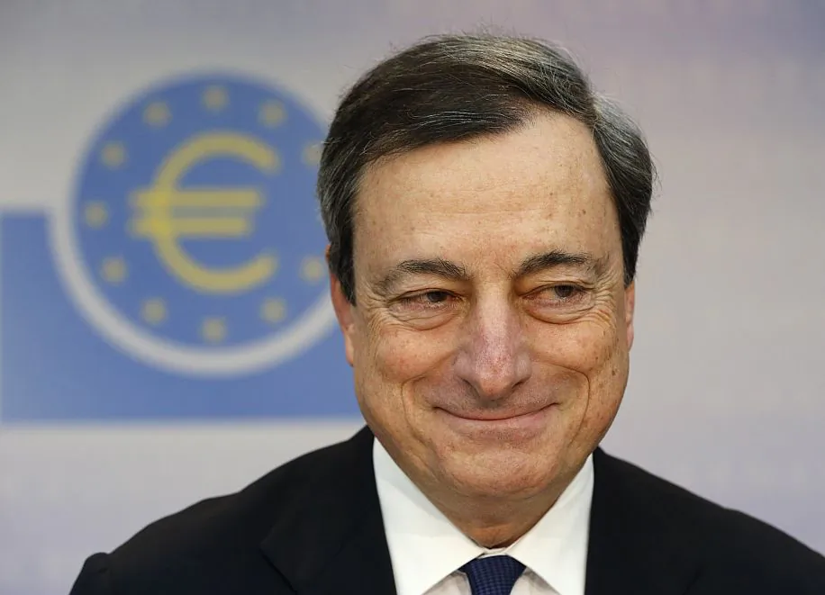 President of European Central Bank Mario Draghi at a news conference in Frankfurt, Germany, Dec. 5. (AP Photo/Michael Probst)