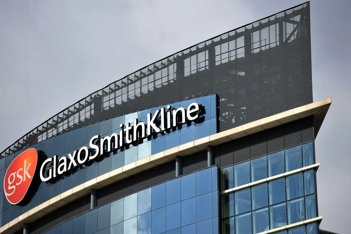 The headquarters of the British pharmaceutical company GlaxoSmithKline in London, England, July 29, 2013. (Ben Stansall/AFP/Getty Images)