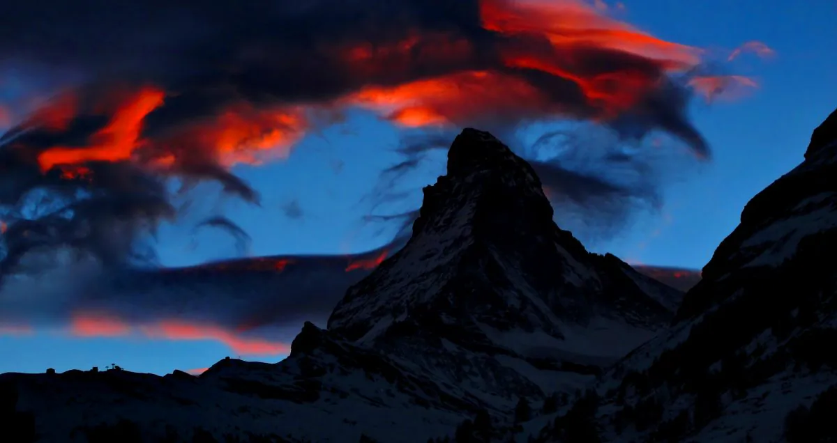 The peak of the Matterhorn, seen from Zermatt, Switzerland, on Dec. 16, 2013. (Alexandre Soares via Photo of the Day Submission)
