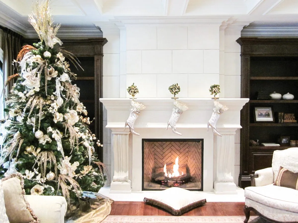 Decorative stockings hanging from the mantel are fun and great conversation pieces. (April Scott)