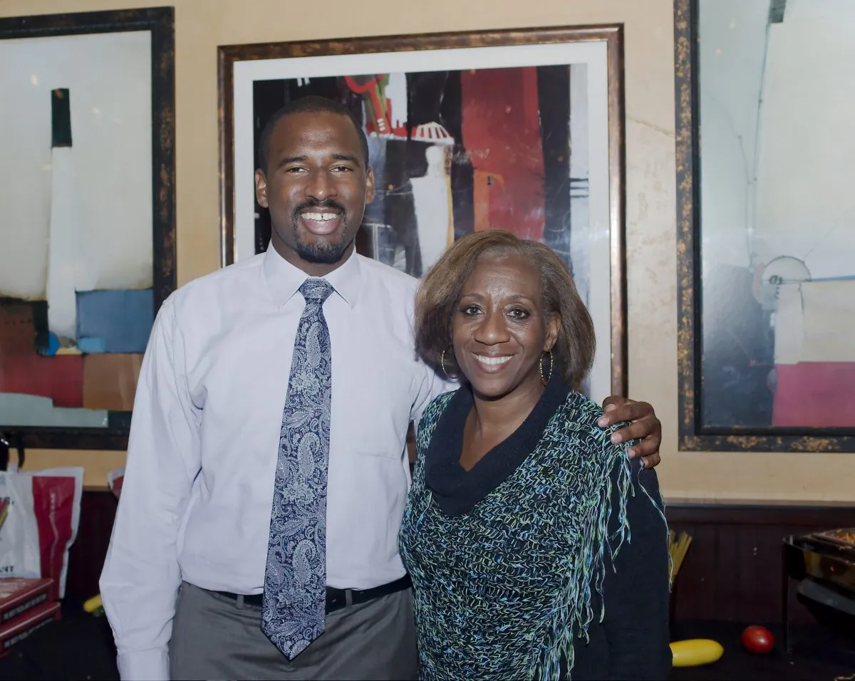 Lesford H. Duncan and Dr. Stephany Powell at Mary Magdalene Project Fundraising event, Dec. 18. (Robin Kemker/The Epoch Times)