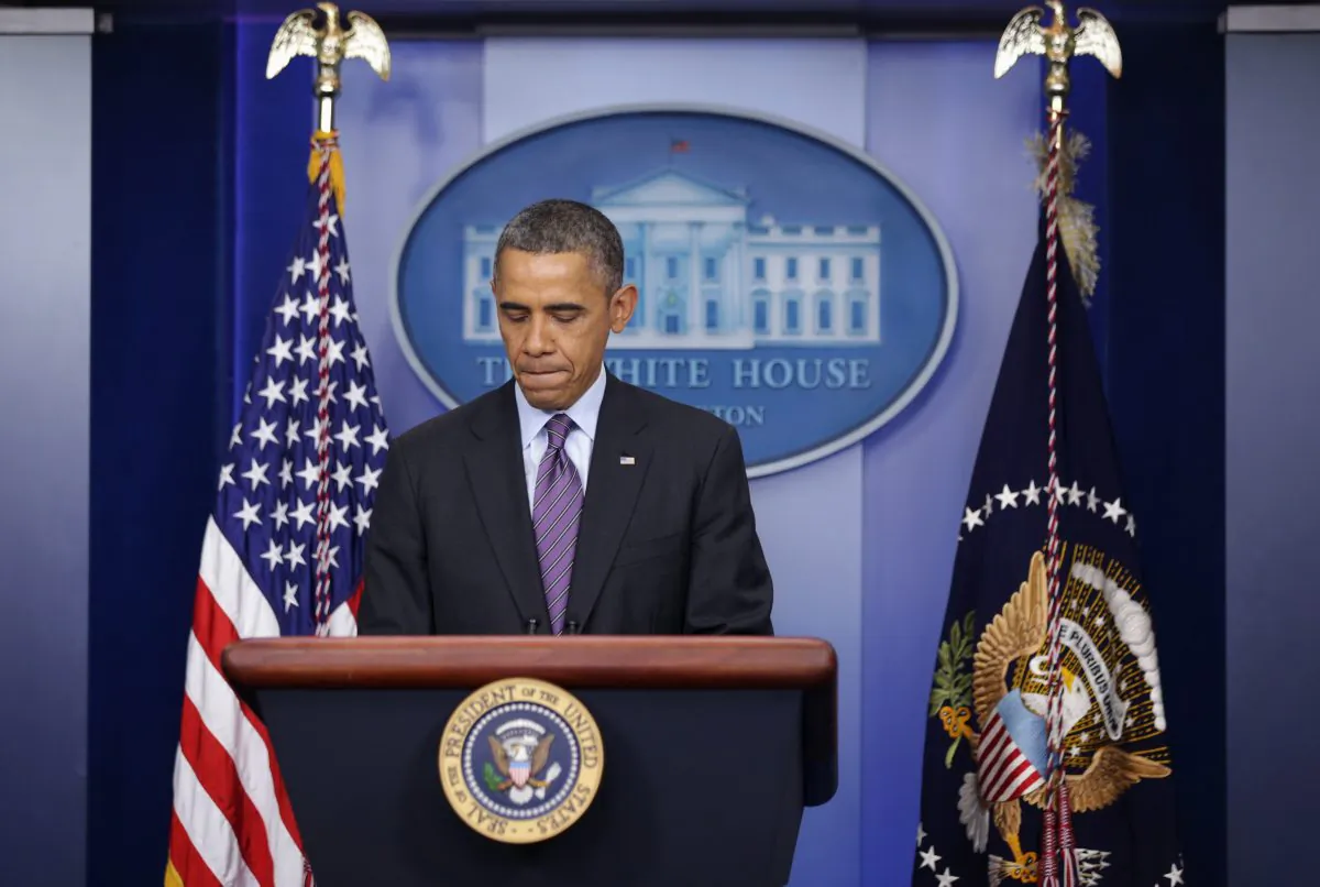 U.S. President Barack Obama makes a statement regarding the death of former South African president Nelson Mandela at the James Brady Press Briefing Room of the White House Dec. 5, 2013 in Washington, DC. (Alex Wong/Getty Images)