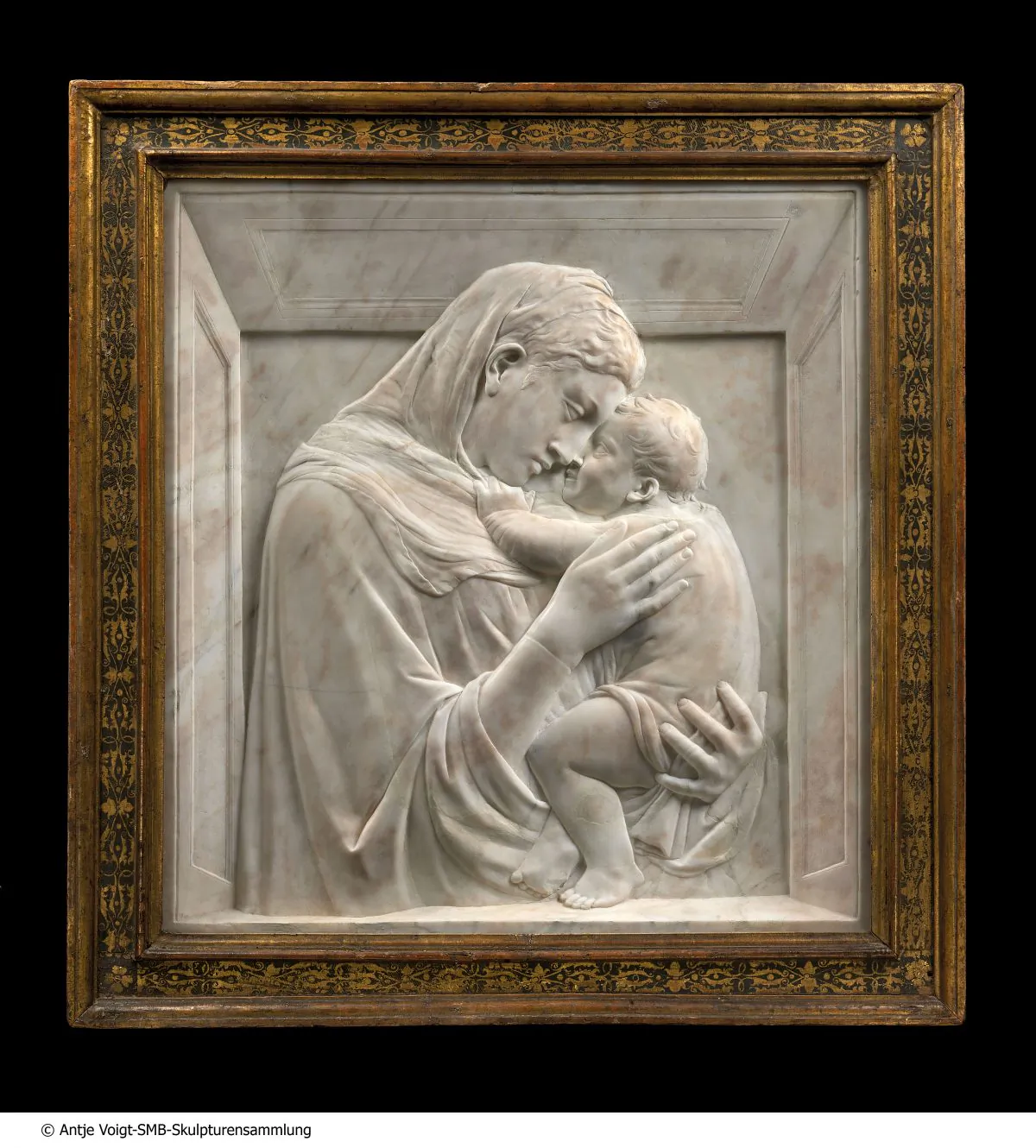 "The Virgin and Child (Madonna Pazzi)," circa 1420-1425 by Donatello (1386-1466). Marble. (Bode Museum, Berlin)