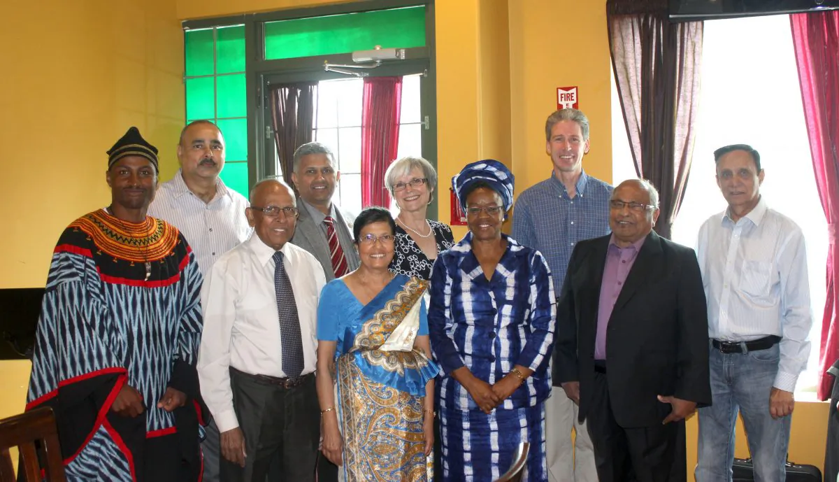 R.B. Herath (third from left) and colleagues mark the launch of the Global Peace Alliance at a press conference in Surrey, B.C., on Sept. 16, 2013. (Courtesy R.B. Herath)