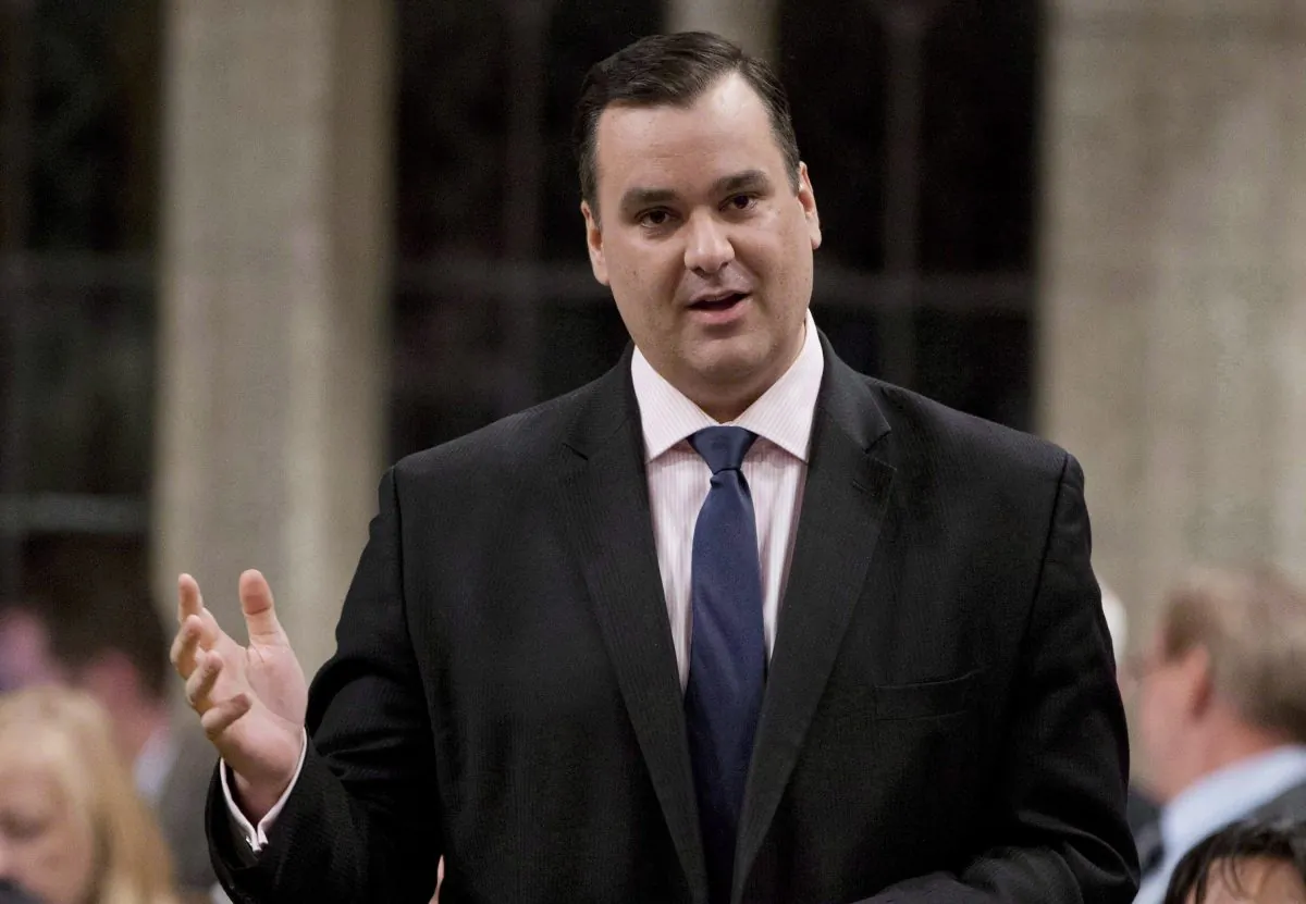 Industry Minister James Moore speaks during question period in the House of Commons on Dec. 18, 2013. The government says it will move to put a cap on domestic wireless roaming rates charged by big telecoms. (The Canadian Press/Adrian Wyld)