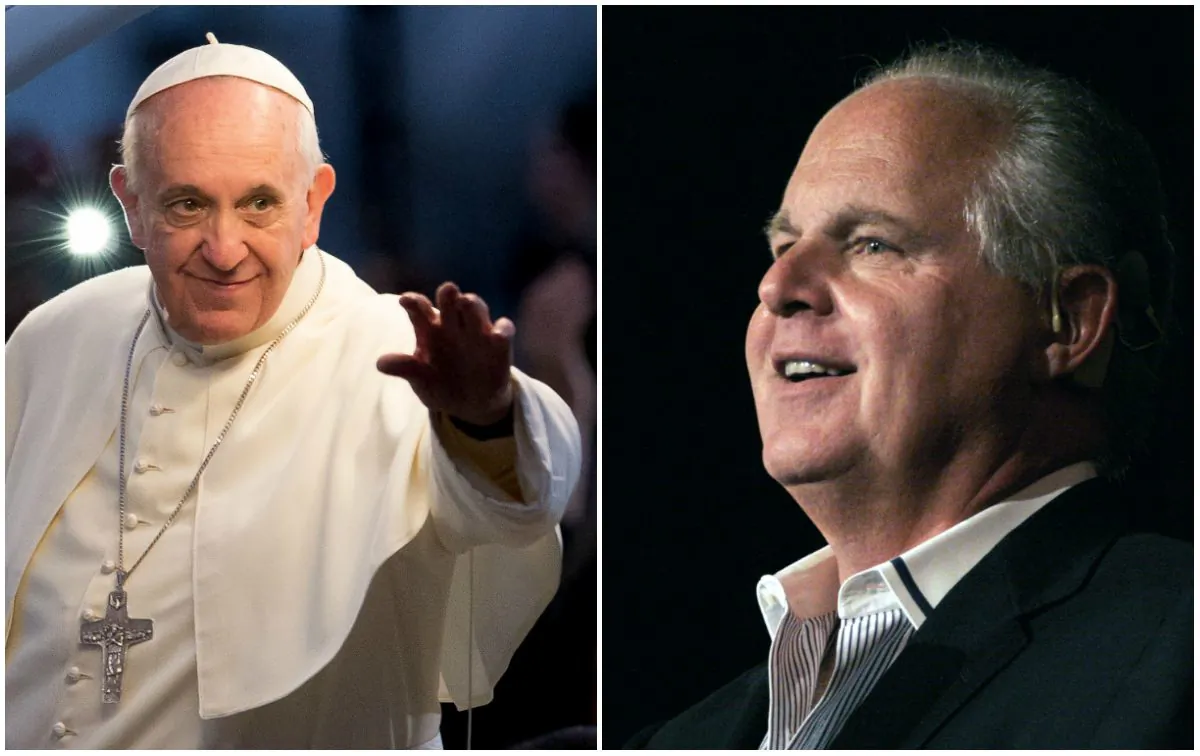 Pope Francis, left, and Rush Limbaugh. (Buda Mendes/Getty Images; Bill Pugliano/Getty Images)
