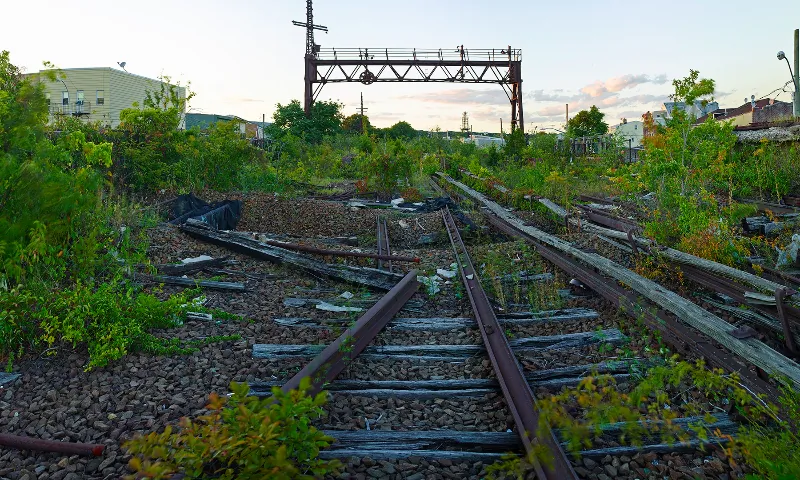 The abandoned LIRR Rockaway Beach Branch rails documented by photographer Jeff Chien-Hsing Liao for the QueensWay project summer 2013. (Jeff Chien-Hsing Liao)
