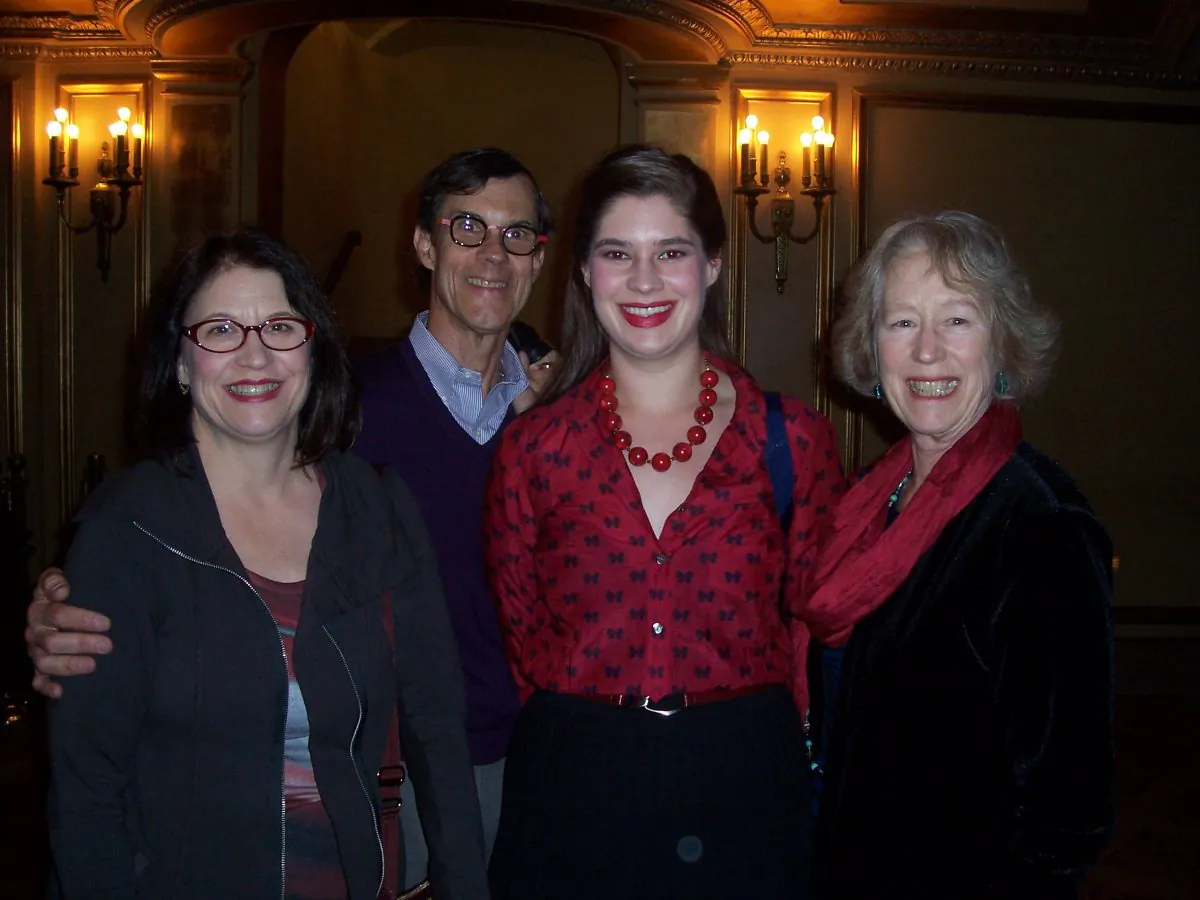 (L-R) Andrea Wolf, Rocky Wolf, Caitlin Wolf, and Judy Mack enjoyed Shen Yun Performing Arts at the War Memorial Opera House in San Francisco, Jan. 8. (Catherine Yang/Epoch Times)