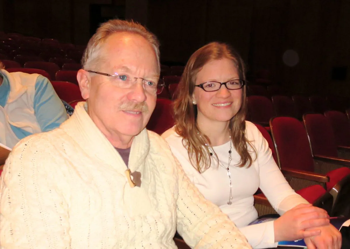 Grant Johnson and his daughter, Corinne Johnson, enjoy Shen Yun Performing Arts at Portland's Keller Auditorium on Jan. 18. (Lauren DePhillips/Epoch Times)