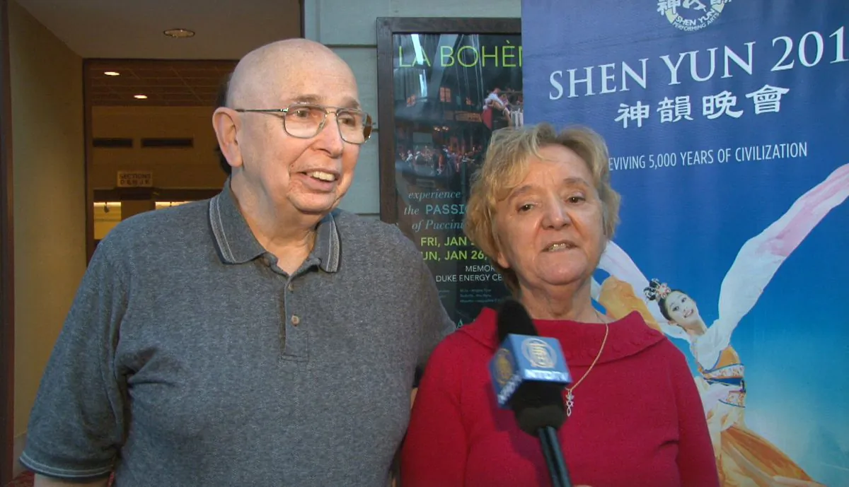 Don and Martha Ellington enjoy Shen Yun Performing Arts at the Duke Energy Center for the Performing Arts, in Raleigh. (Courtesy of NTD Television) 