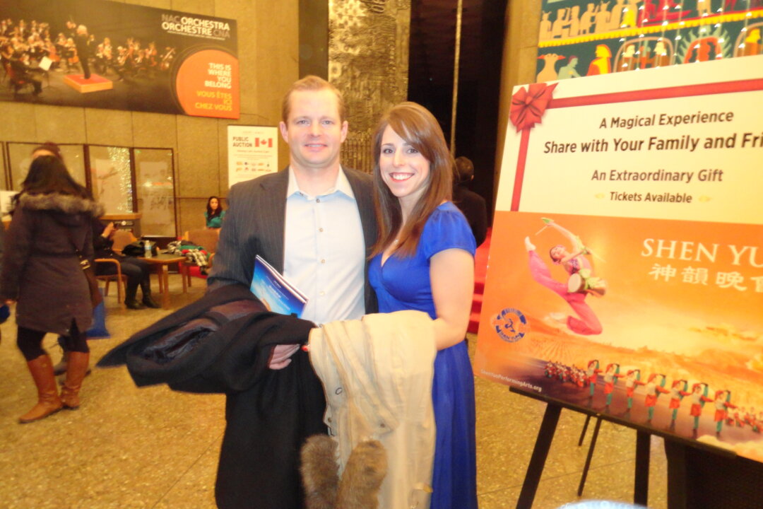 Ilana Haines, a former classical ballet dancer now studying medicine, came to see Shen Yun on Saturday night with Josh McCaughen, who works in the athletics department at Carleton University. (Madalina Hubert/Epoch Times)