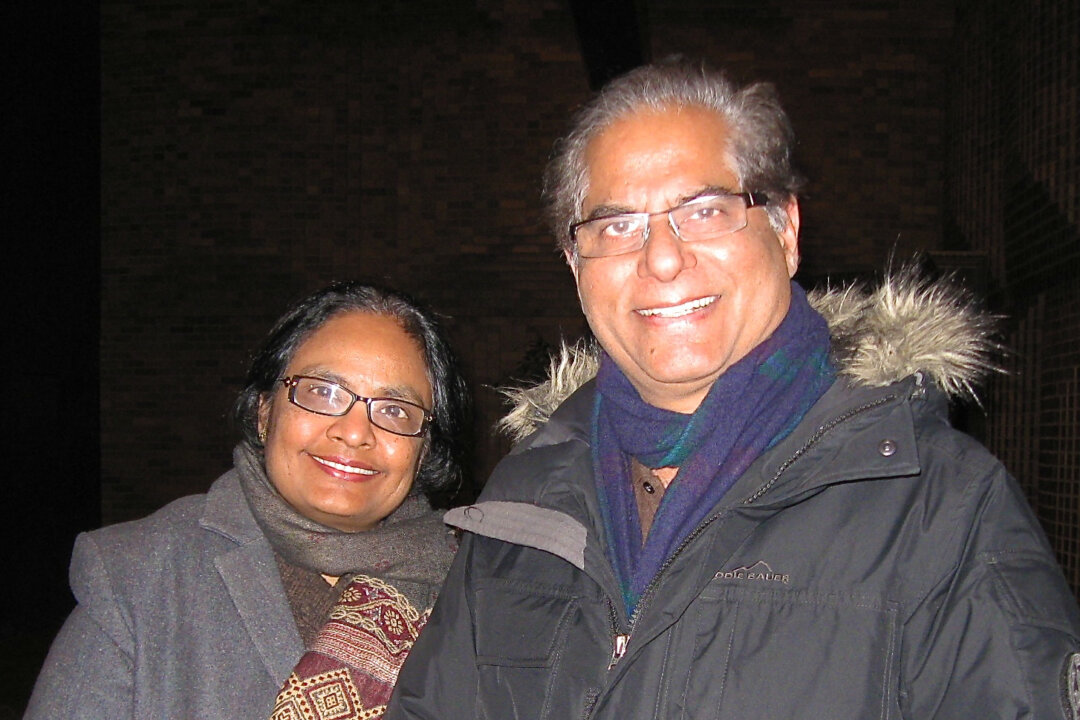 Professor Binoy Prasad and Mrs. Prasad enjoyed Shen Yun Performing Arts at Hamilton Place Theatre on Saturday afternoon, Jan. 11, 2014. (Allen Zhou/Epoch Times) 