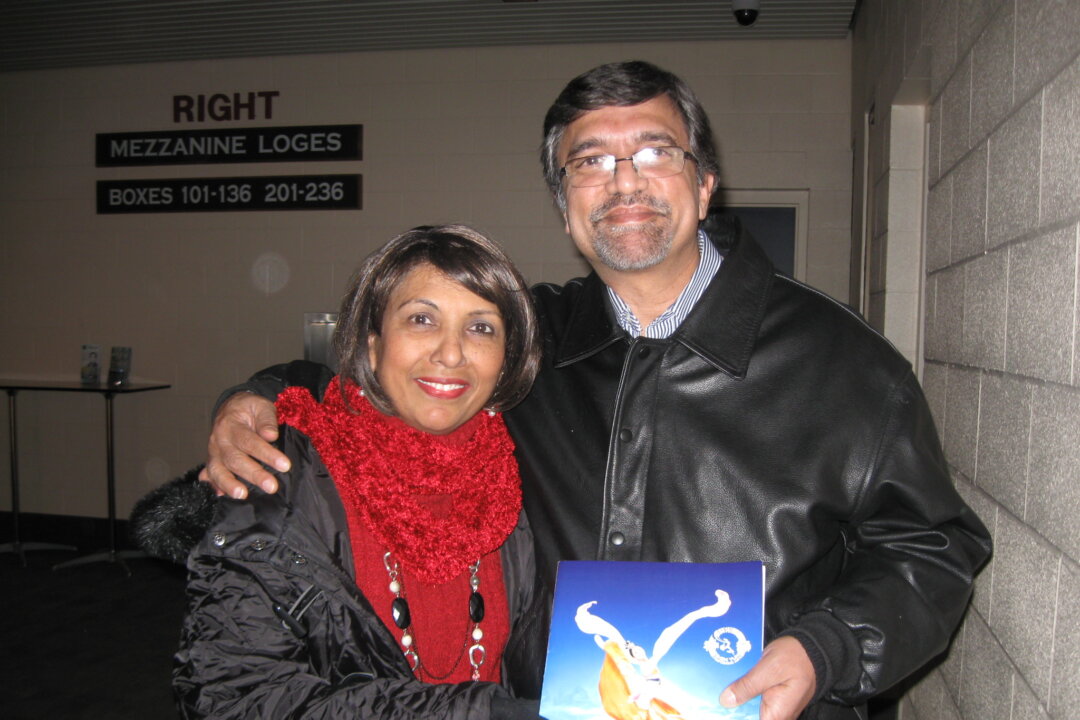 Business owner and career counsellor Brinell Coelho, seen here with her husband, Trevor, enjoyed the spirit of selflessness portrayed in many of the traditional Chinese legends in the Shen Yun performance she attended at Centre In The Square in Kitchener on Jan. 14, 2014.