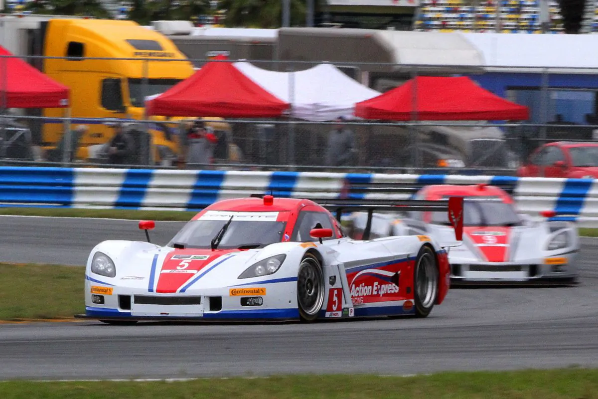 The #5 Action Express Coyote-Chevrolet was quickest in the 2014 Roar Before the 24 opening session. (Chris Jasurek/Epoch Times)