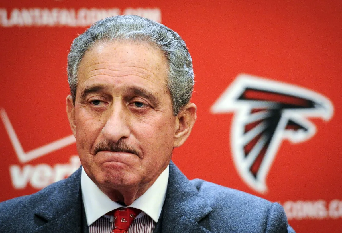 Atlanta Falcons owner Arthur Blank speaks at a news conference  in Atlanta on  Jan. 6, 2014. A planned  stadium for his new soccer team in Atlanta is drawing criticism.  (AP Photo/John Amis)