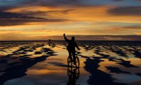 Bicycle Rider on Sunset