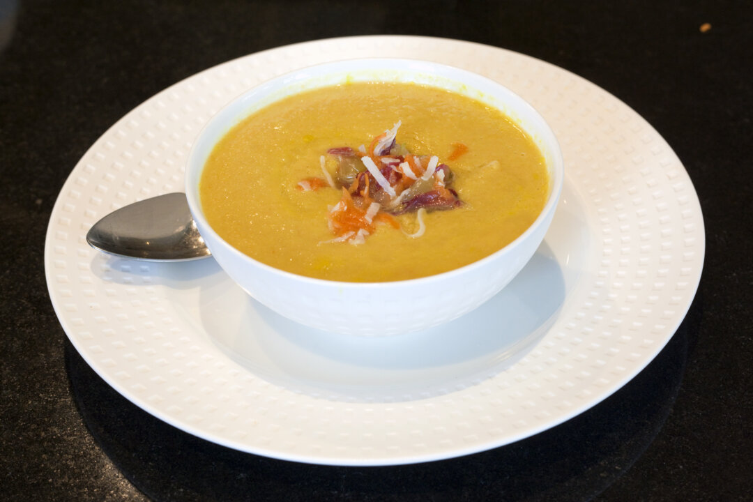 This carrot and avocado soup with coconut and fruit relish is a great way to get the whole family eating more vegetables. (Photo courtesy of Mareya Ibrahim)