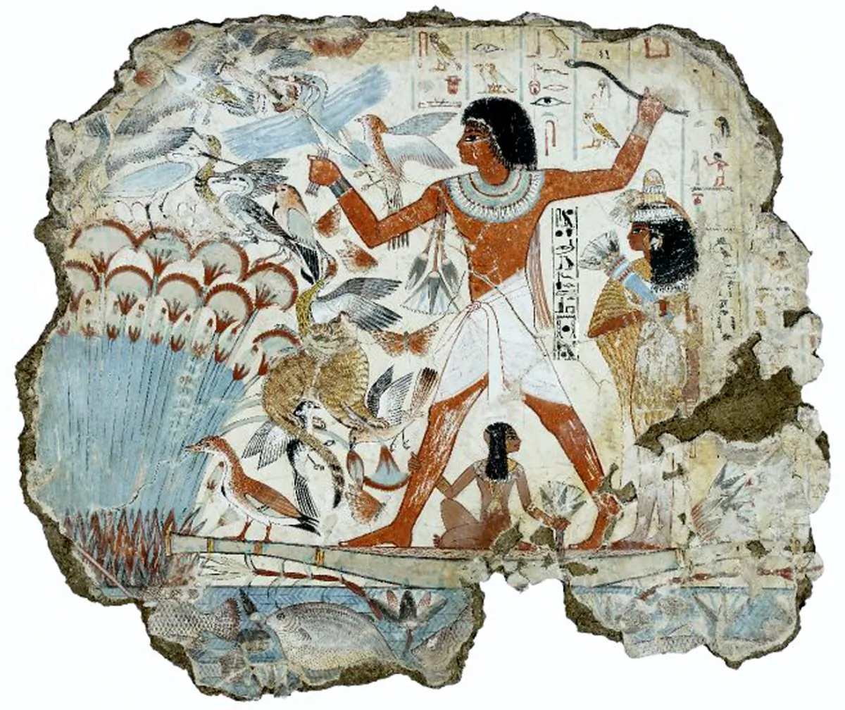 A Nebamun tomb painting of fish farming. (Courtesy of Manos Angelakis)