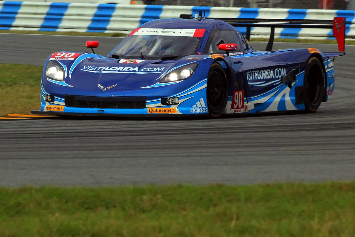 The #90 Spirit of Daytona Racing Coyote-Corvette was the quickest Prototype in Sunday morning’s session at the TUSCC Roar Before the 24. (Chris Jasurek/Epoch Times)