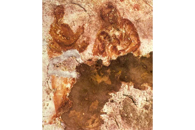 The world's oldest known image of Mary nursing baby Jesus.