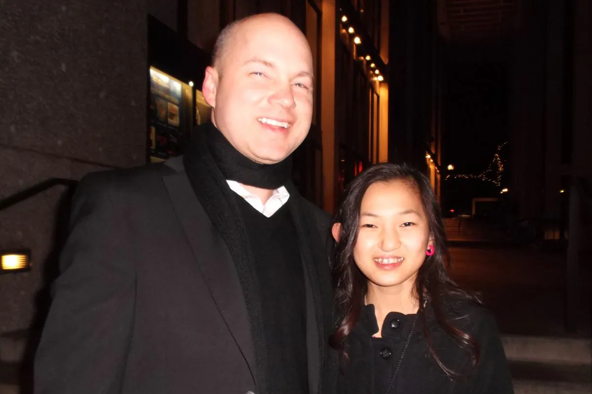 Rex Wallace and his daughter thought Shen Yun Performing Arts was great at Portland's Keller Auditorium, on Jan. 17. (Chen Si/Epoch Times)
