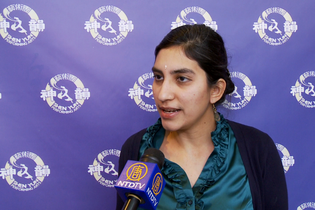Indian musician Sri Priya Sundararajan was glad to see Shen Yun preserving China's ancient culture with its performance at the Living Arts Centre in Mississauga on Jan. 19, 2014. (Courtesy NTD Television)