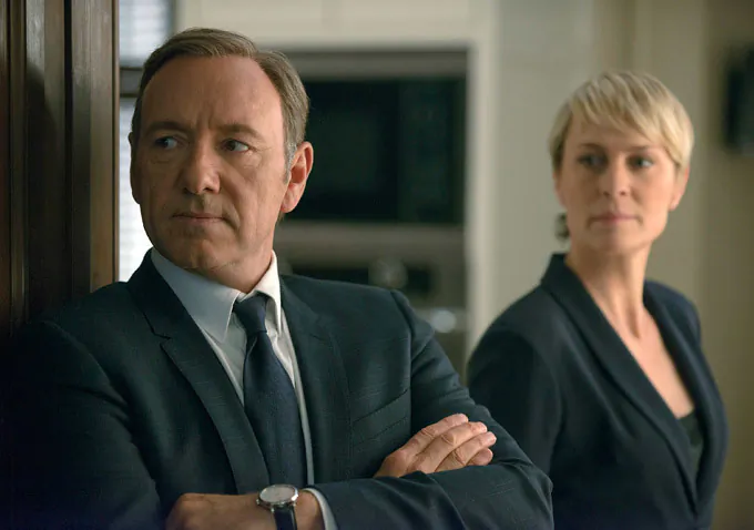 Video still of Kevin Spacey on "House of Cards." (Netflix)