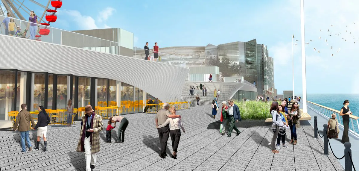 A rendering of the Chicago Navy Pier project led by  James Corner Field Operations. (Courtesy of James Corner Field Operations with nARCHITECTS)