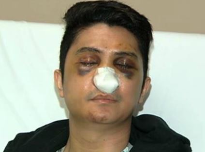 Vhong Navarro after he was beaten, recovering in a hospital. (Screenshot/ABS-CBN)