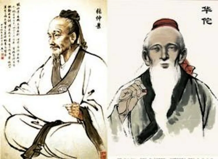 Zhang Zhongjing and Hua Tuo, two great Chinese doctors during the Han Dynasty said to have supernormal abilities. (KanZongGuo.com)