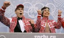 Elena Ilinykh and Nikita Katsalapov Russian Figure Skaters Split