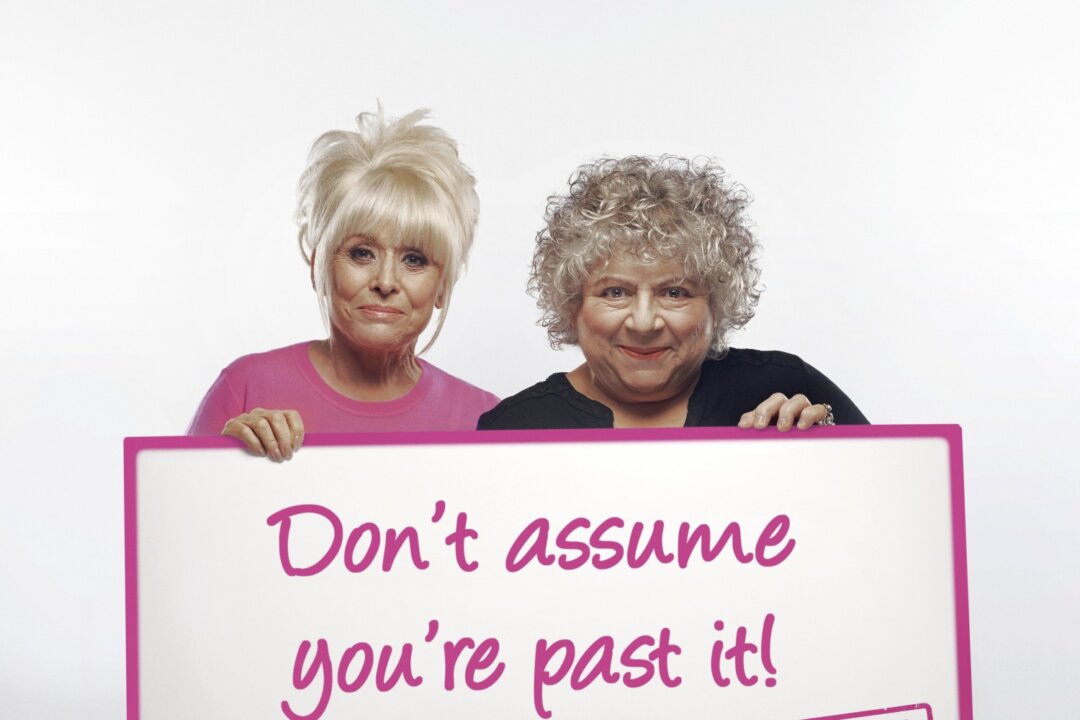 Actresses Barbara Windsor and Miriam Margolyes back the Be Clear on Cancer campaign to urge women over 70 to regularly check their breasts for cancer. (Courtesy of Public Health England) 