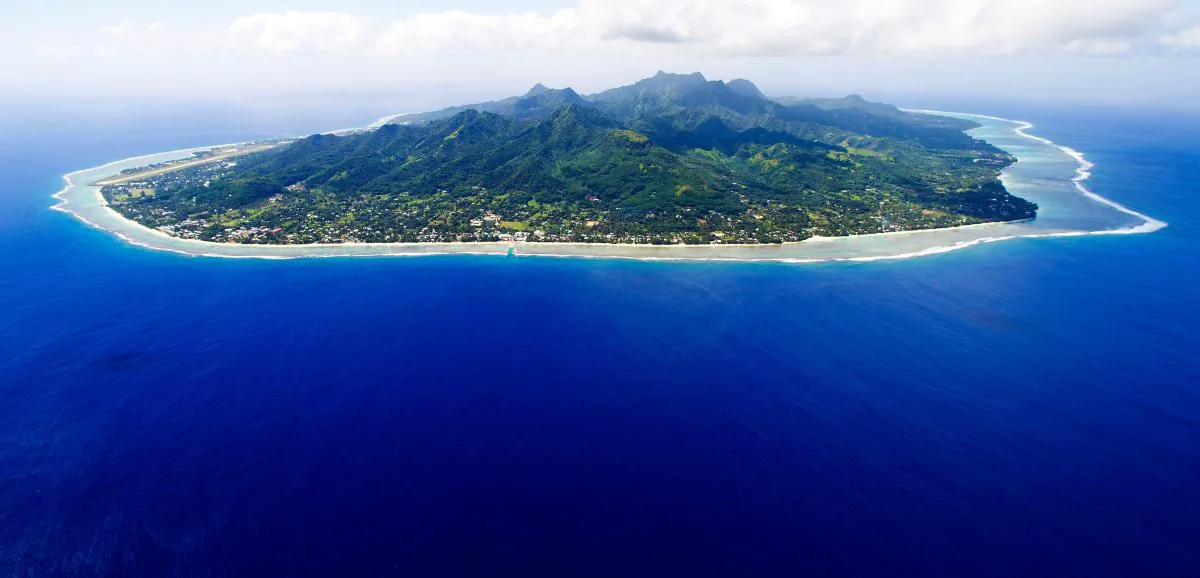 The Island of Rarotonga, the largest island in the Cook Islands is viewed from the air on Aug. 30, 2012. (Marty Melville/AFP/Getty Images)