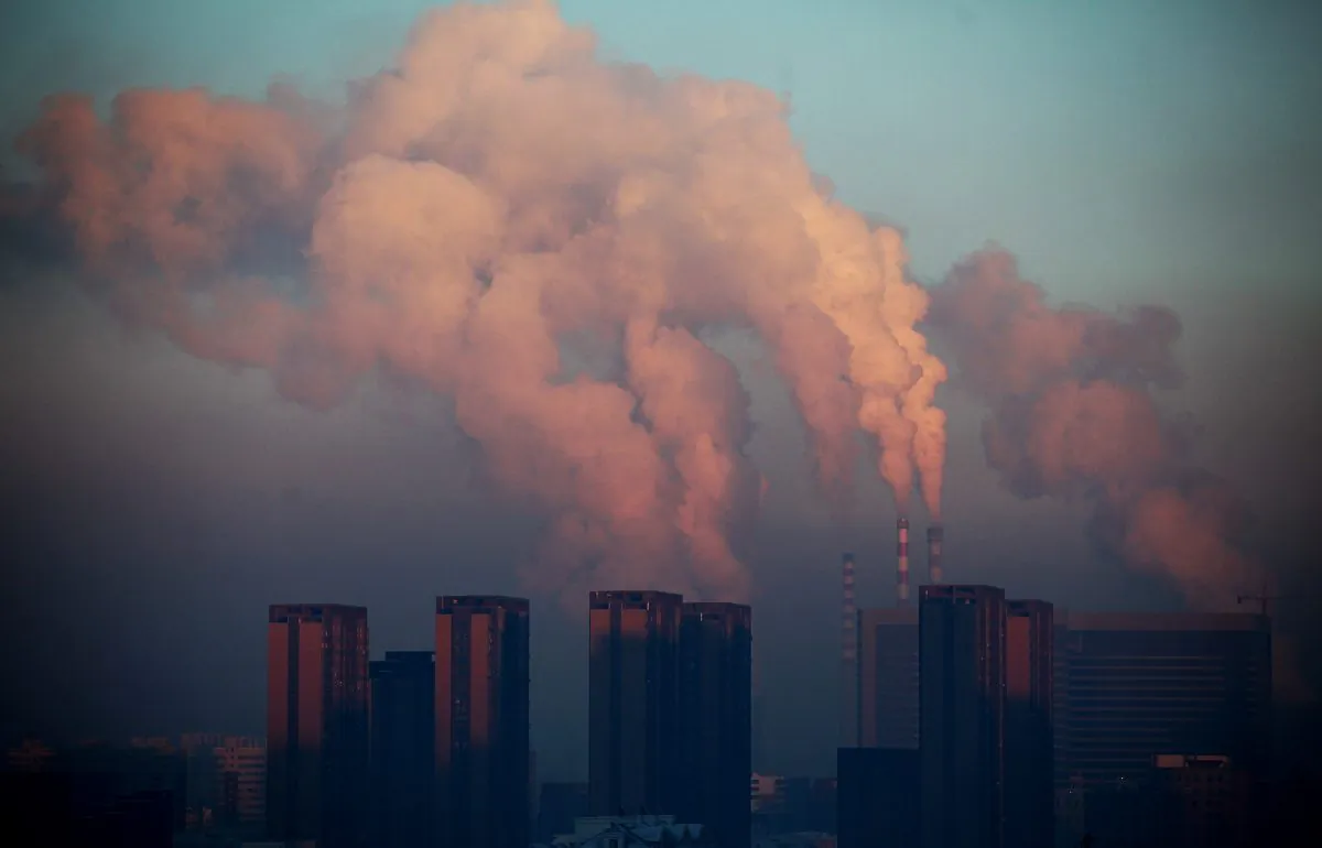 A thermal power plant discharging heavy smog into the air in Changchun, in northeast China's Jilin Province. (STR/AFP/Getty Images)