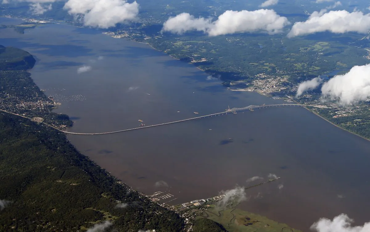 An aerial view of the Tappan Zee Bridge in New York, New York, Aug. 14, 2013. (Bruce Bennett/Getty Images)