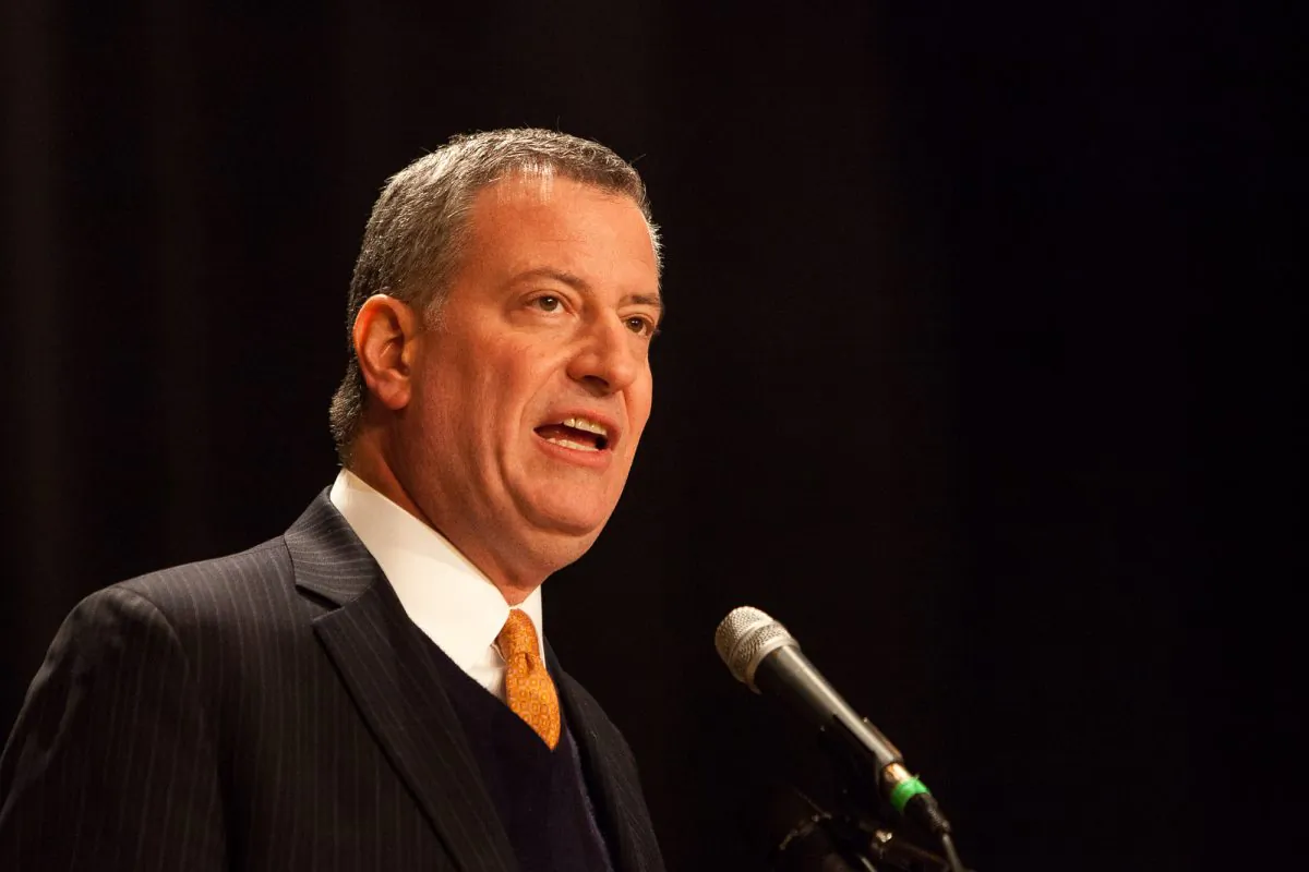 New York City Mayor Bill de Blasio on Jan 29, 2014. (Petr Svab/Epoch Times)