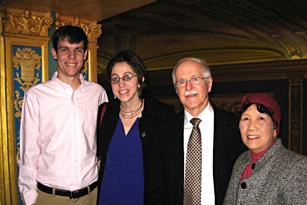 (L-R) Jamison Brewer, Eva Leventer, Ronald Greve, and Delia Greve enjoyed the Feb. 8 matinee performance at the Detroit Opera House on Feb. 8, 2014. (Charlie Lu/Epoch Times) 