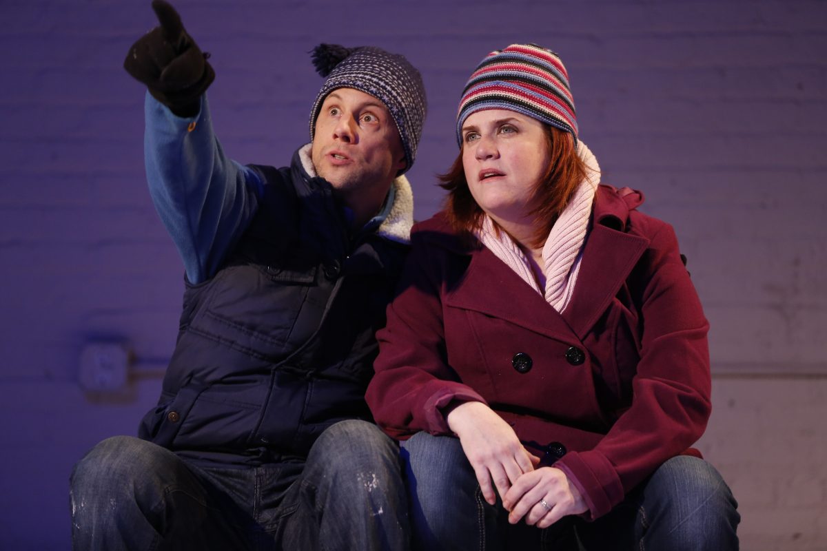 Kevin Isola and Donna Lynne Champlin in one of the vignettes about the magic and mystery that is love. (Carol Rosegg)