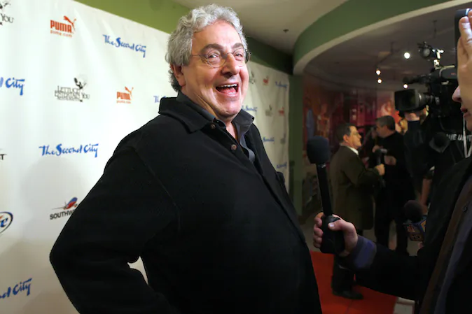 In this Dec. 12, 2009 file photo, actor and director Harold Ramis laughs as he walks the red carpet to celebrate The Second City's 50th anniversary in Chicago.  An attorney for Ramis said the actor died Monday morning, Feb. 24, 2014, from complications of autoimmune inflammatory disease. He was 69. Ramis is best known for his roles in the comedies "Ghostbusters" and "Stripes." (AP Photo/Jim Prisching)