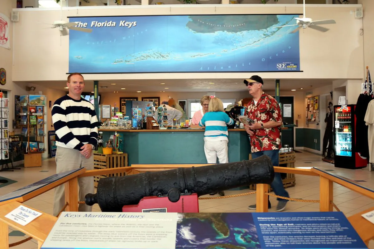 Canon on display at the Key Largo Chamber of Commerce building at Mile Marker 106. A good stop to get discount coupons and information. (Myriam Moran copyright 2014)