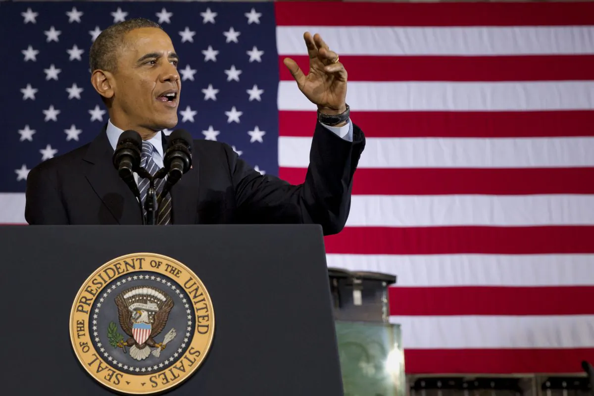 President Barack Obama speaks about the farm bill, at Michigan State University in East Lansing, Mich., on Feb. 7, 2014. (Jacquelyn Martin/AP)