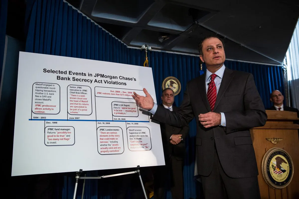 Preet Bharara, United States attorney for the Southern District of New York, speaks at a press conference in New York on Jan. 7, 2014. (Andrew Burton/Getty Images)