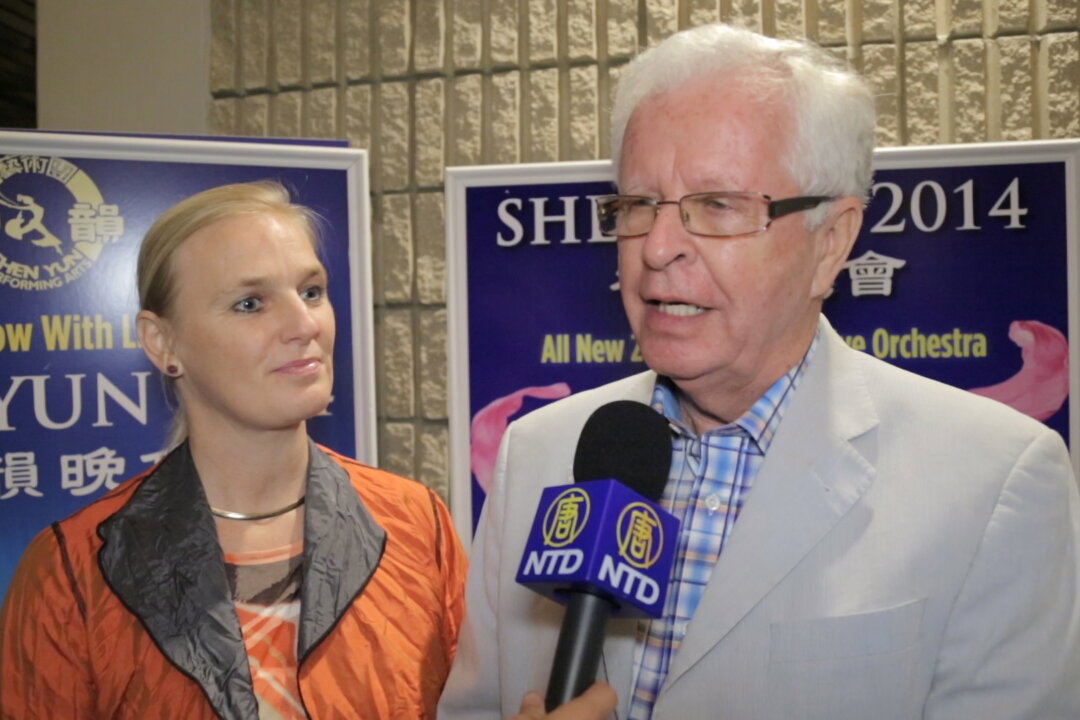 Daniela and Federick Jaeger attend Shen Yun Performing Arts at the Barbara B. Mann Performing Arts Hall, in Fort Myers on Feb. 10. (Courtesy of NTD Television)