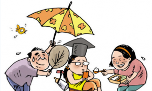 Married Chinese Woman's Mother Puts Socks On for Her