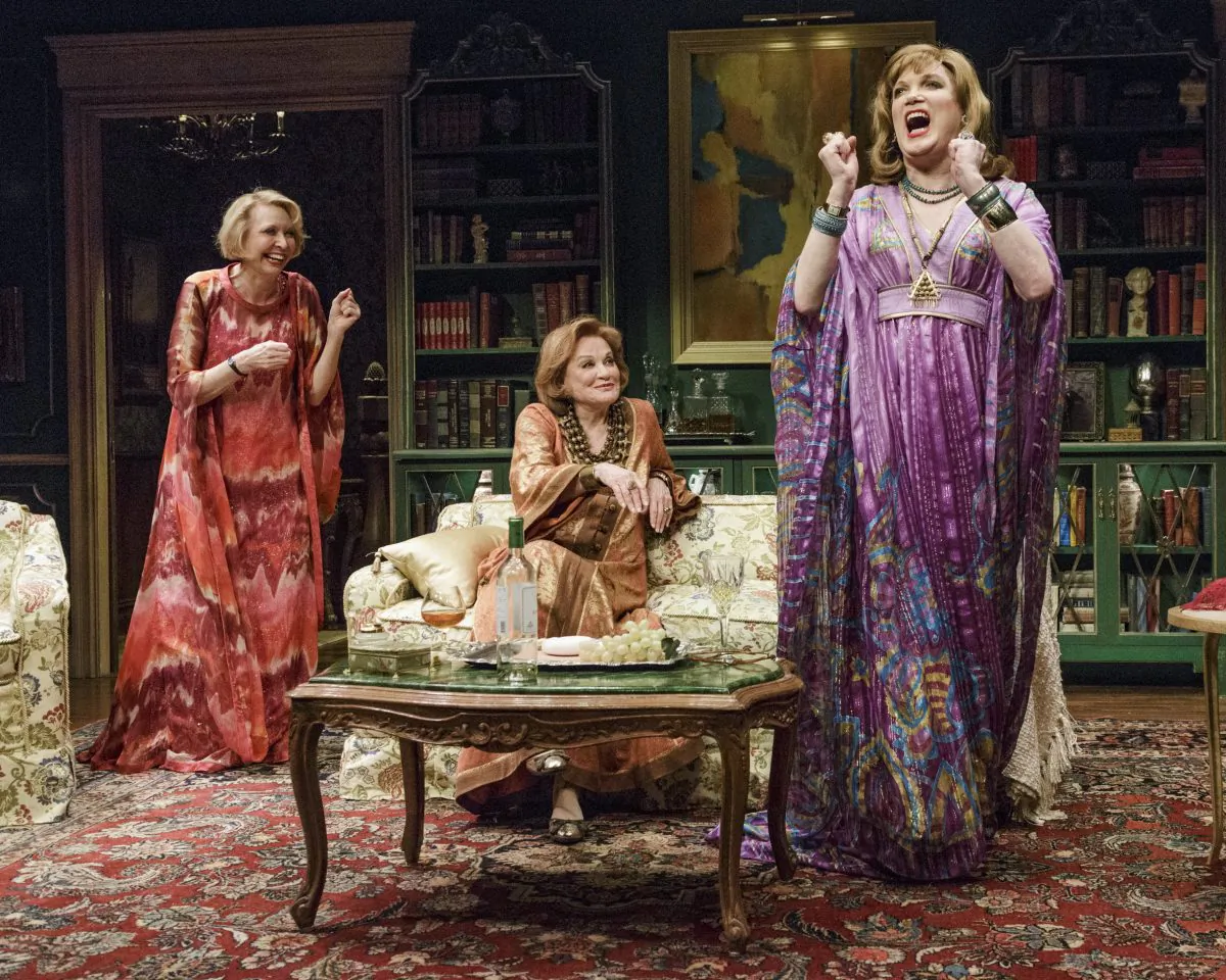 (L–R) Julie Halston, Cynthia Harris, and Charles Busch in a New York apartment that is just too wonderful to give up. (James Leynse)  
